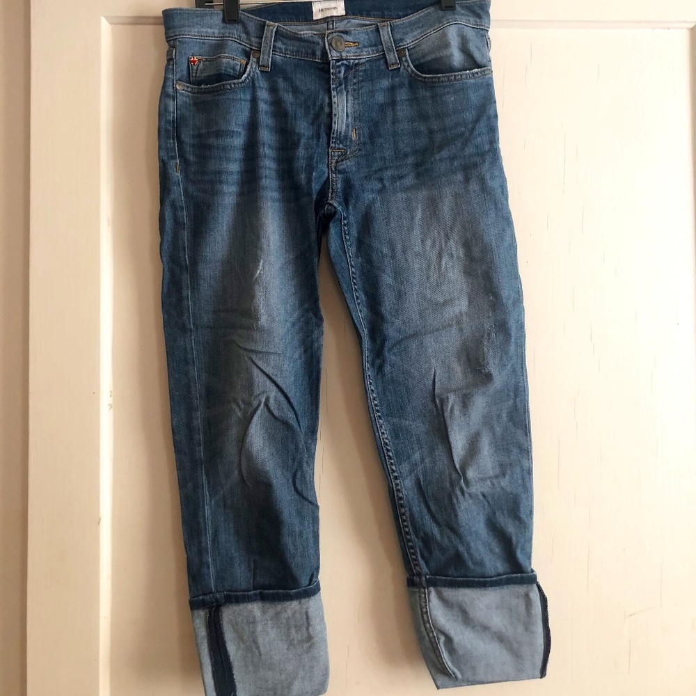 Hudson capri jean, size 30, blue with fade